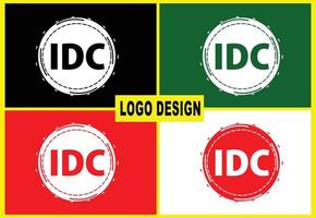 plantilla de diseño de icono y logotipo de letra idc nueva vector