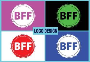 BFF letter new logo and icon design template vector