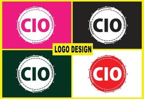 CIO letter new logo and icon design template vector