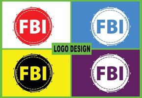 FBI letter new logo and icon design template vector