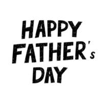 Vector illustration with hand drawn lettering - Happy Father Day. Black and white typography design for postcard, banner, t-shirt print, invitation, greeting card, poster, Social Media post design