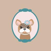 Kawaii cute bulldog cartoon flat vector element art design.