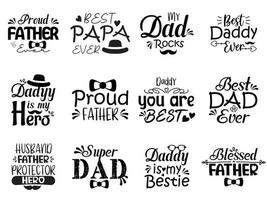 fathers day typography quotes vector