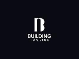 Building logo template, Letter B and building concept vector