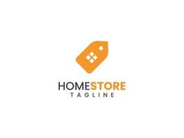 Home store logo template, windows and shopping cart concept vector