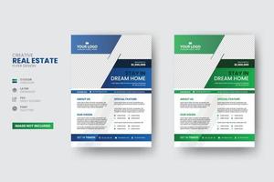 Gradient creative real estate flyer design vector