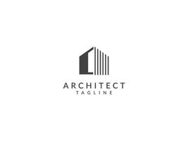 plantilla de logotipo de casa de arquitecto, concepto arquitectónico y de construcción vector