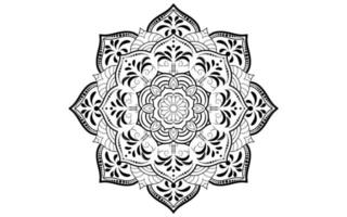 Circular pattern flower of mandala with black and white,Vector mandala floral patterns with white background vector