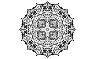 diseño de mandala con color blanco y negro, motivos florales de mandala vectorial con fondo blanco vector