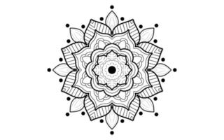 Circular pattern flower of mandala with black and white,Vector mandala floral patterns with white background vector