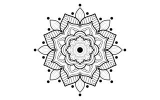 Circular pattern flower of mandala with black and white,Vector mandala floral patterns with white background vector