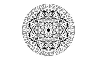 Circular pattern flower of mandala with black and white,Vector mandala floral patterns with white background vector