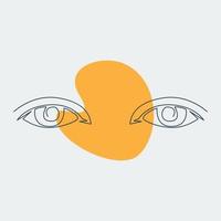 2 eyes in modern minimalist continues art style vector