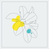 flower  in modern minimalist continues art style vector