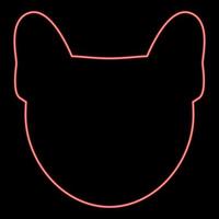 Neon dog head red color vector illustration flat style image