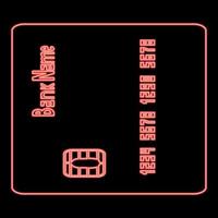 Neon inserting credit card red color vector illustration flat style image