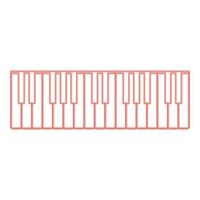 Neon piano keys red color vector illustration flat style image