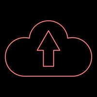 Neon cloud service red color vector illustration flat style image