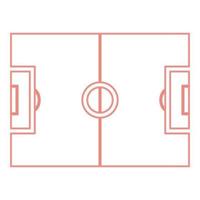 campo de fútbol de neón color rojo ilustración vectorial imagen de estilo plano vector