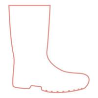 Neon rubber boots red color vector illustration flat style image