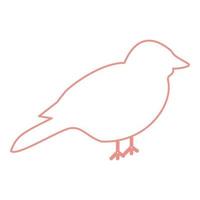 Neon bird red color vector illustration flat style image