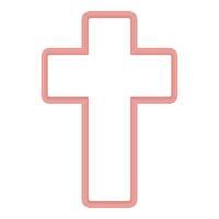 Neon church cross red color vector illustration flat style image