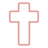 Neon church cross red color vector illustration flat style image