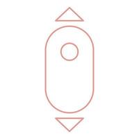 Neon scroll down computer mouse red color vector illustration flat style image