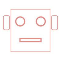 Neon robot head red color vector illustration flat style image