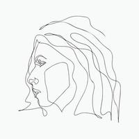 Surreal Faces Continuous line, drawing of set faces and hairstyles, fashion concept, woman's beauty, minimalist, vector illustration, pretty sexy. Contemporary portrait