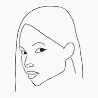 Surreal Faces Continuous line, drawing of set faces and hairstyles, fashion concept, woman's beauty, minimalist, vector illustration, pretty sexy. Contemporary portrait