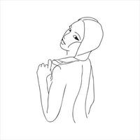 Surreal Faces Continuous line, drawing of set faces and hairstyles, fashion concept, woman's beauty, minimalist, vector illustration, pretty sexy. Contemporary portrait