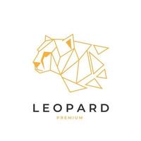 logotipo de ilustración de línea geométrica de cabeza de leopardo vector