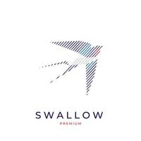 Logo illustration of the line components that make up the swallow vector