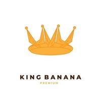 Yellow banana king crown vector illustration logo