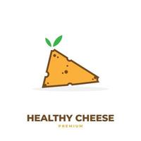 logotipo de ilustración simple de queso natural saludable vector
