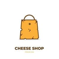 logo de ilustración de vector de tienda de queso