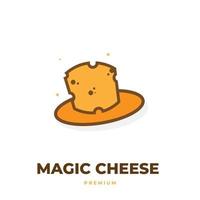Magic cheese vector illustration logo