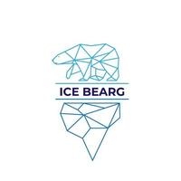 logotipo combinado de ilustración de vector de iceberg y oso