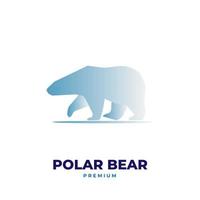 logotipo de ilustración de oso polar degradado azul vector