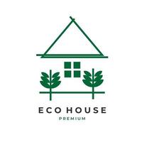 logotipo de ilustración simple de casa verde natural vector