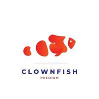 Simple clown fish vector illustration logo with gradient