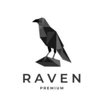 Black geometric crow illustration logo vector