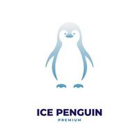 logotipo de ilustración de pingüino azul degradado vector