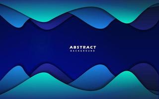 Abstract waves shape blue background vector