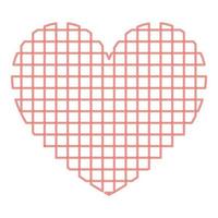 Neon heart with square red color vector illustration flat style image