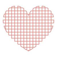 Neon heart with square red color vector illustration flat style image