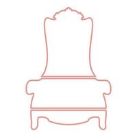 Neon throne red color vector illustration flat style image