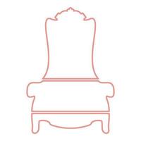 Neon throne red color vector illustration flat style image