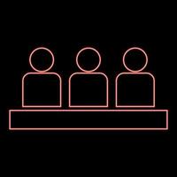 Neon board meeting - business concept icon black color in circle red color vector illustration flat style image
